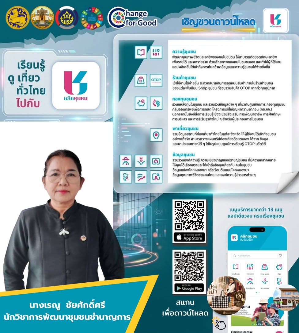 สพอ.แก้งสนามนาง เชิญชวนดาวน์โหลดแอพลิเคชั่น "Click ชุมชน" แพลตฟอร์มของประชาชน “Click ชุมชน